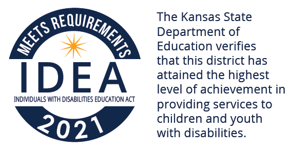 KSDE verifies this district has attained the highest level of achievement in providing services to children with disabilities 