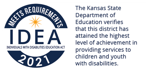 KSDE verifies this district has attained the highest level of achievement in providing services to children with disabilities 