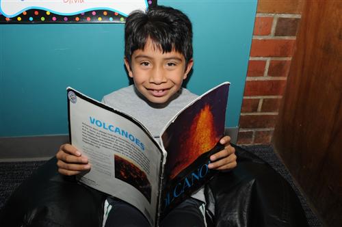 Elementary student reading 