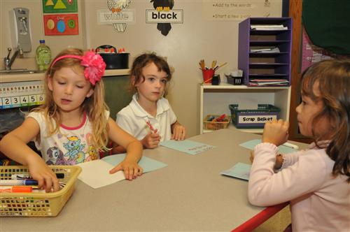 elementary students in a classroom 