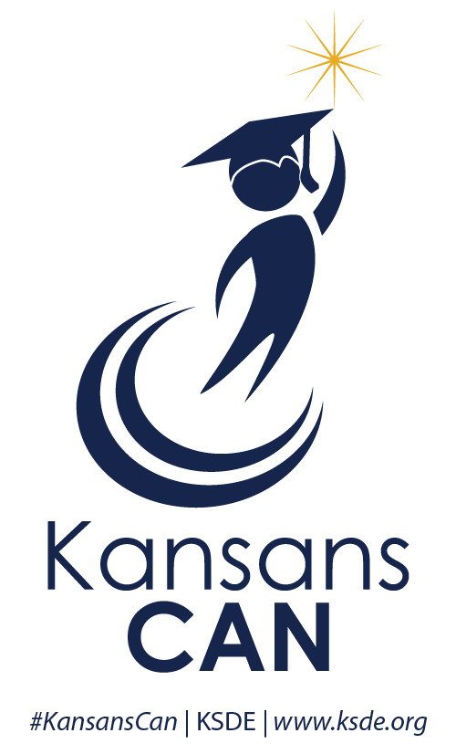 Kansans Can logo of graduate reaching for a star 