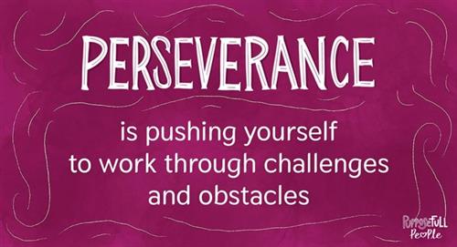 Perseverance is pushing yourself to work through challenges and obstacles